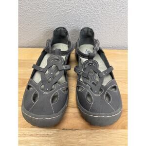 JBU by Jambu Sydney Charcoal Grey Strappy Cut-Out Mary Jane Flats